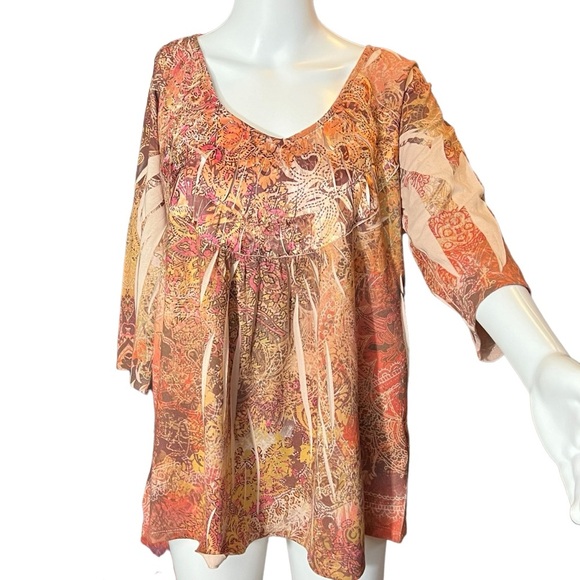 Apt. 9 Tops - Apt.9 - Womens Boho 3/4 Sleeve Top Sz. 1X